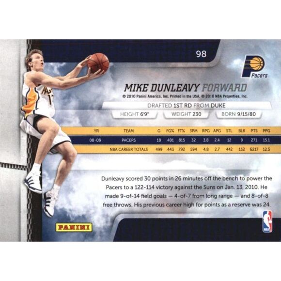 2009 Absolute Basketball Card - #98 Mike Dunleavey Jr - Picture 2 of 2